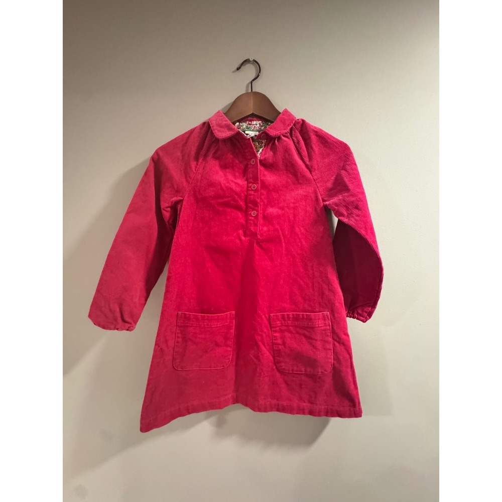 Mini Boden Pink Corduroy Dress with Front Pockets Size 7-8Y Girl's